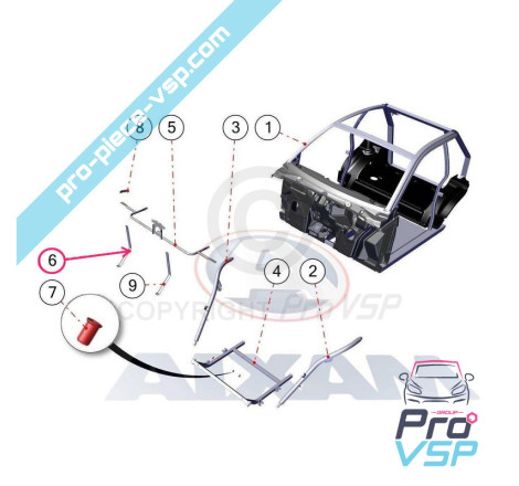 Front bumper support right puller