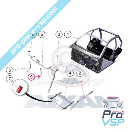 Cravatta sinistra nel supporto del paraurti anteriore