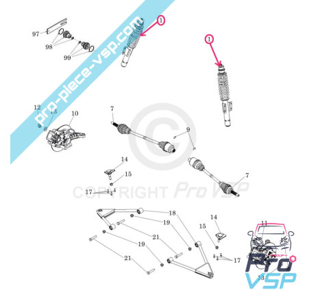 Front shock absorber