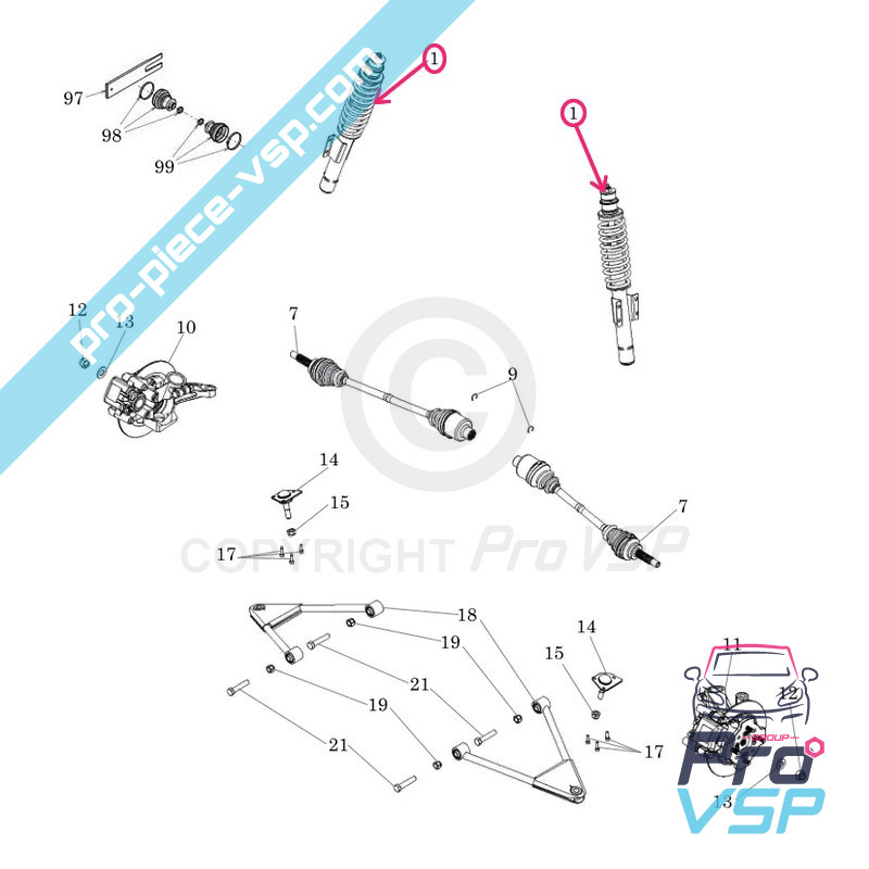 Front shock absorber