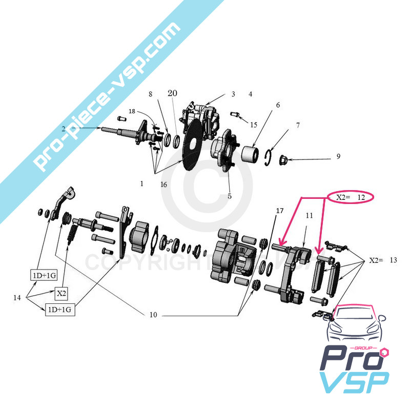 Rear brake caliper kit