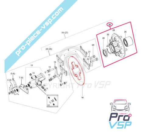 Rear wheel hub