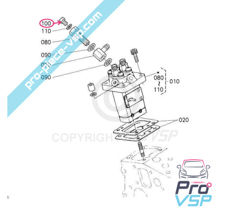 Injection pump purge screws