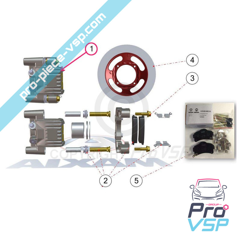Brake frontal dreapta originea albastru