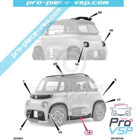 HUBCAP DE CASA PARA Citroën Ami / Opel Rocks-E / Pack cáqui, Buggy Vibes