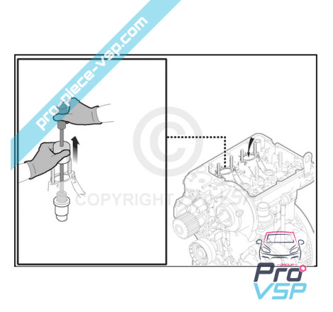 Pre combustion chamber extractor