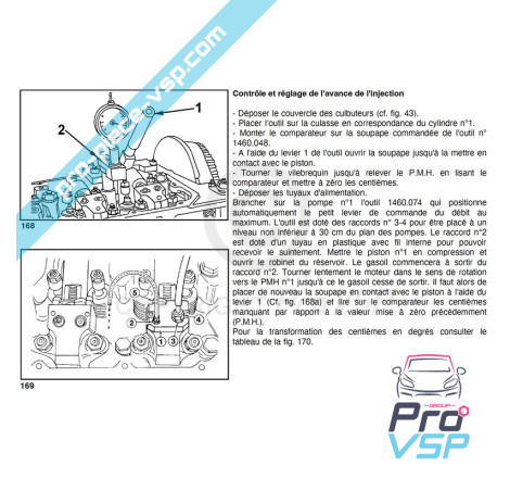 Outil de contrôle de l'avance à l'injection et tarage de l'injecteur