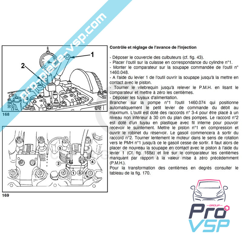 Outil de contrôle de l'avance à l'injection et tarage de l'injecteur