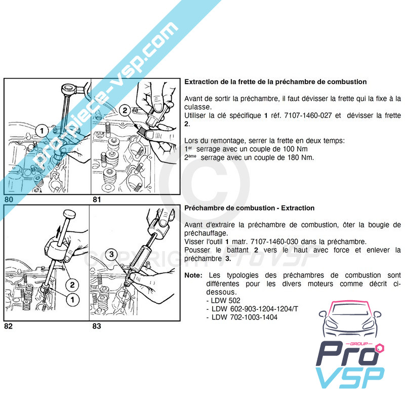 Extracteur de chambre de pré combustion
