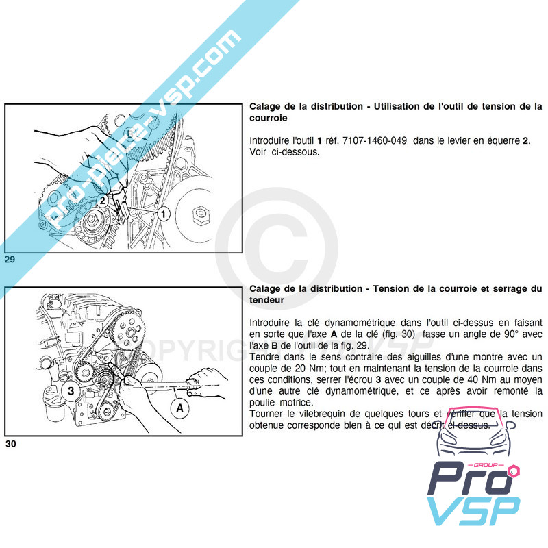 Outil de réglage de la tension de la courroie de distribution