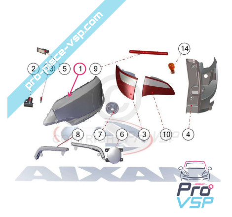 Left headlight (chrome bottom)