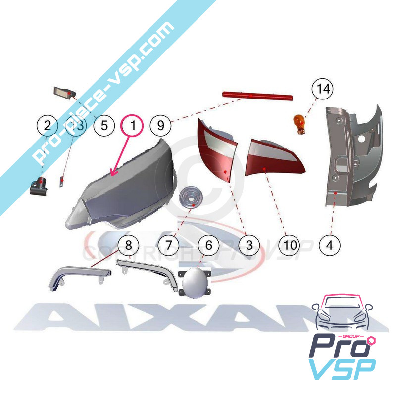 Left headlight (chrome bottom)