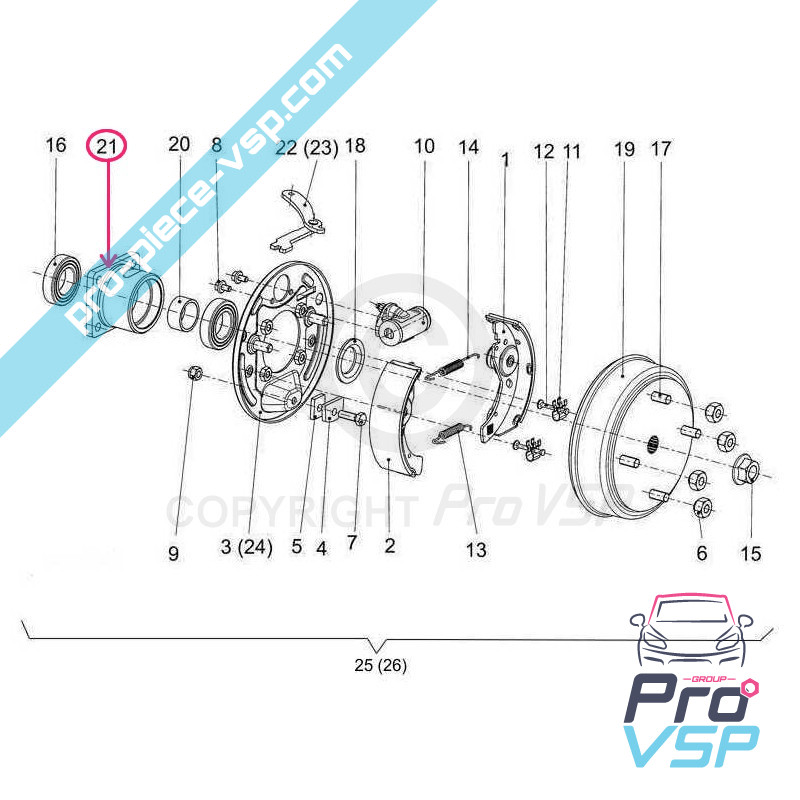 Rear wheel hub