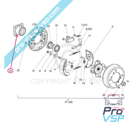 Rear wheel hub