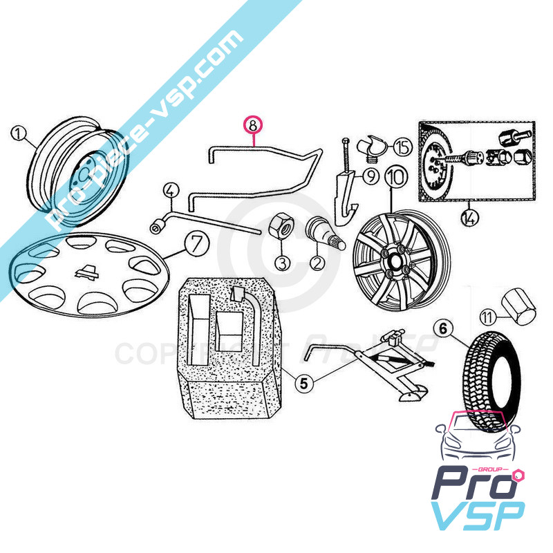 Panier de roue de secours