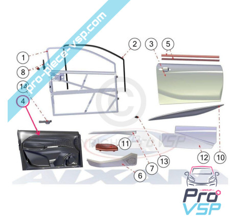 Exterior left door panel