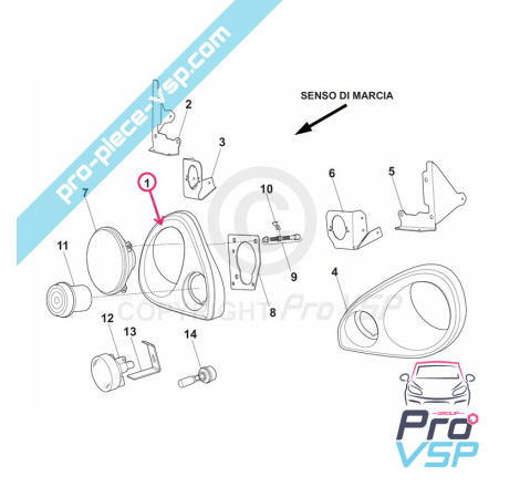 Front right headlight surround