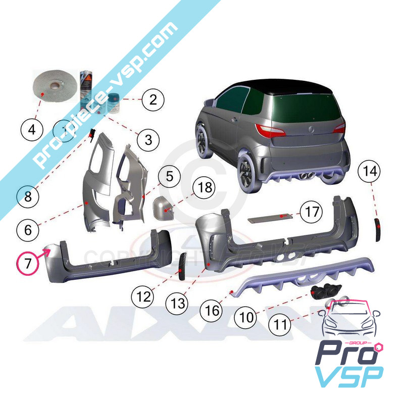 Shock posteriore originale (grigio) titane )