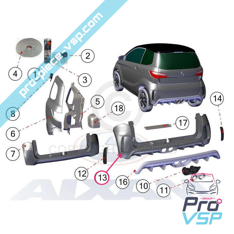 Shock trasero original (blanco negro)