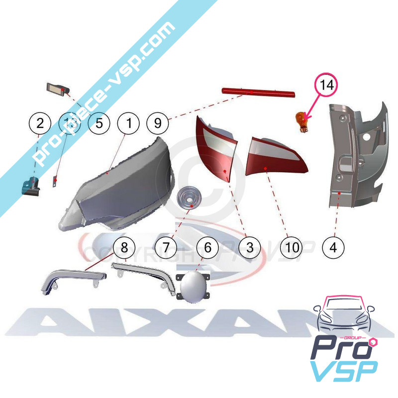 Rear flashing bulb