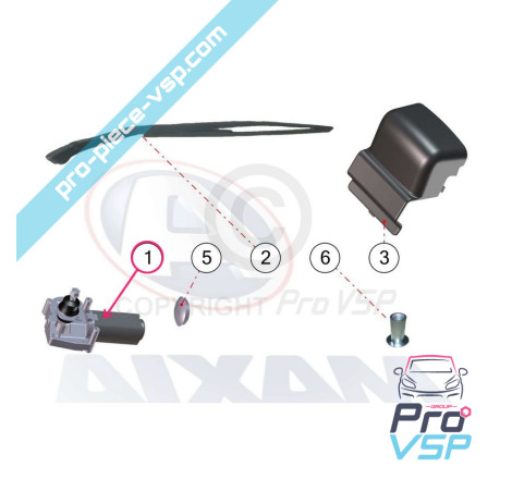 Rear wiper motor