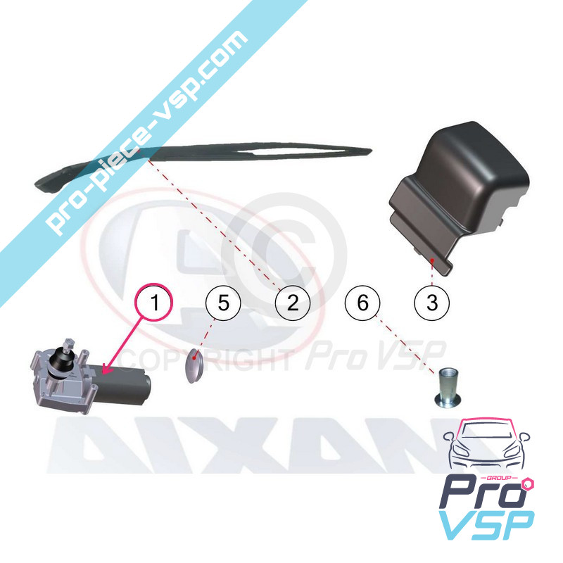 Rear wiper motor