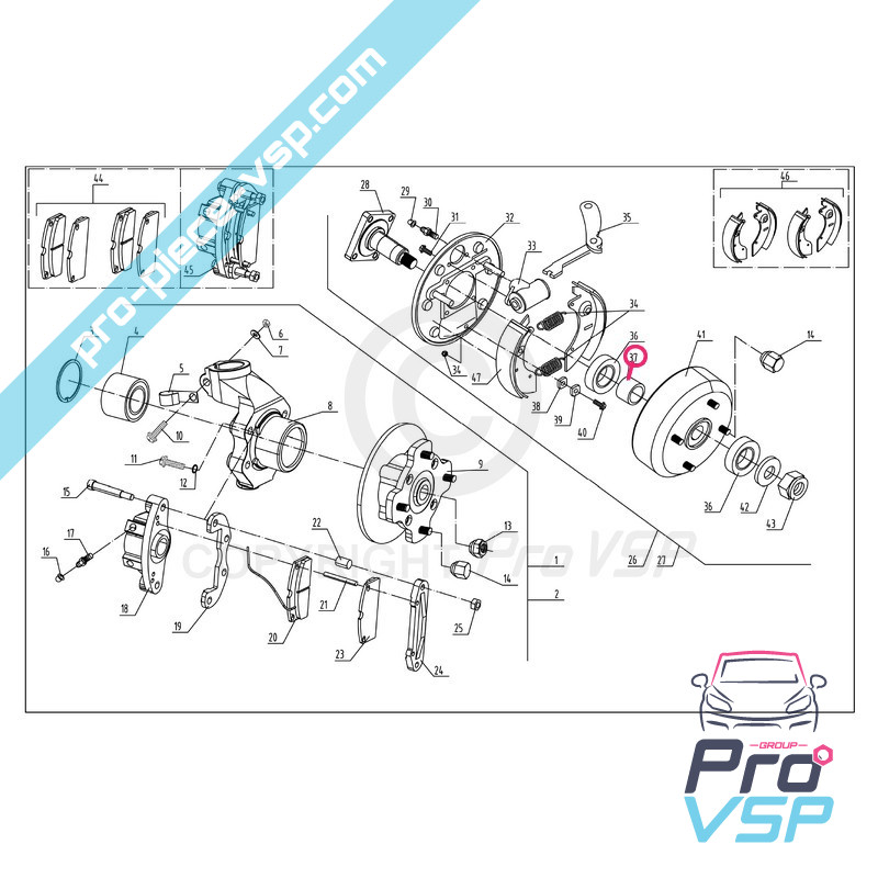 Rear bearing spacer