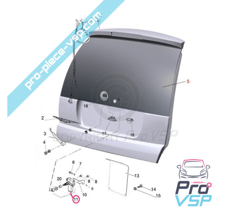 Rear wiper motor