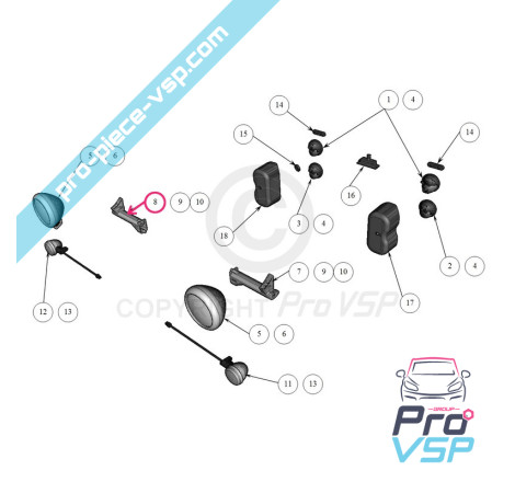 Right headlight support