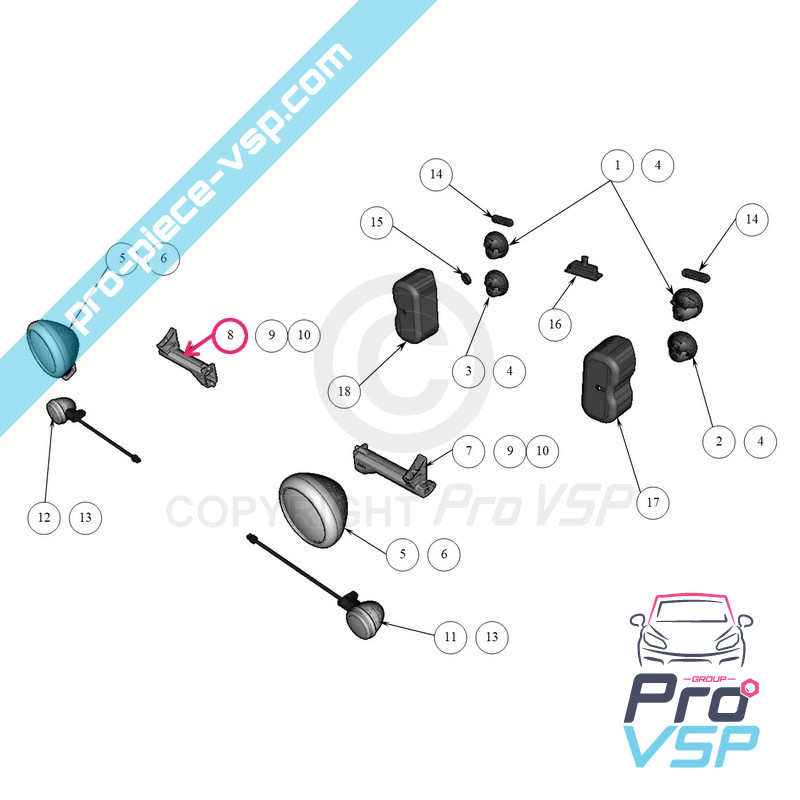 Right headlight support