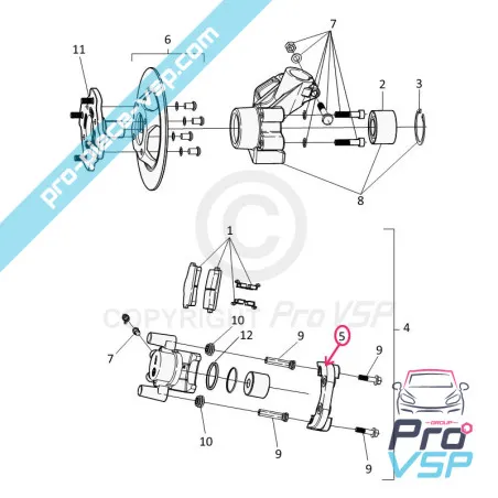 Front brake caliper holder