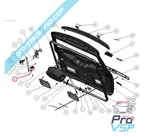 Hatchback cylinder fixing stand