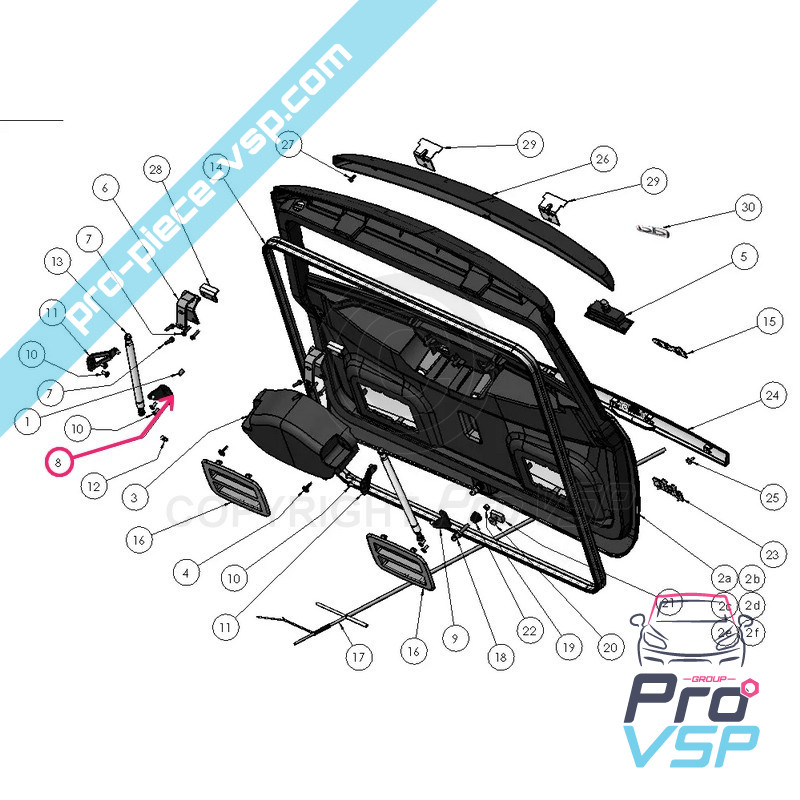 Hatchback cylinder fixing stand