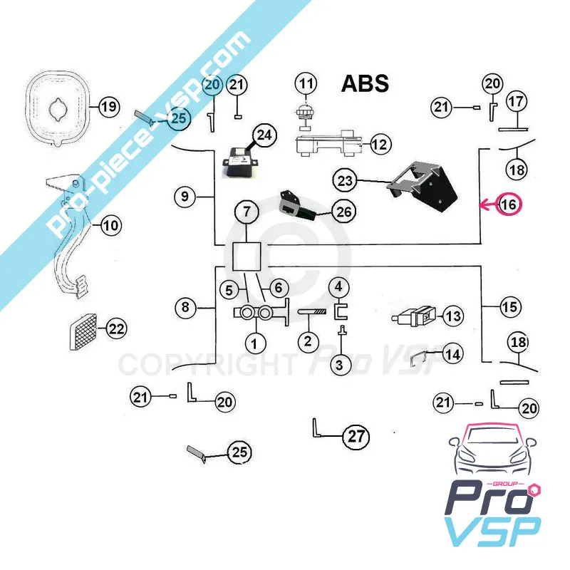 Right rear brake hose Right rear brake hose