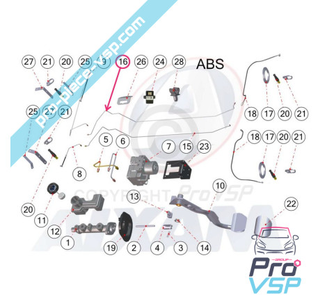 Right rear brake hose