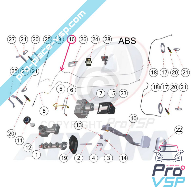 Right rear brake hose