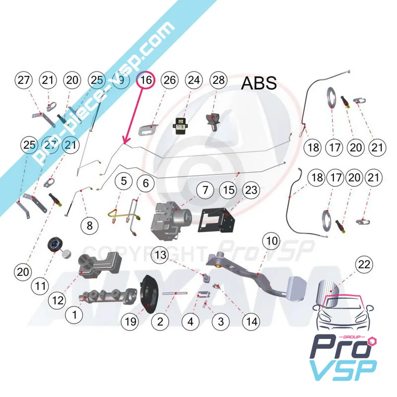 Right rear brake hose