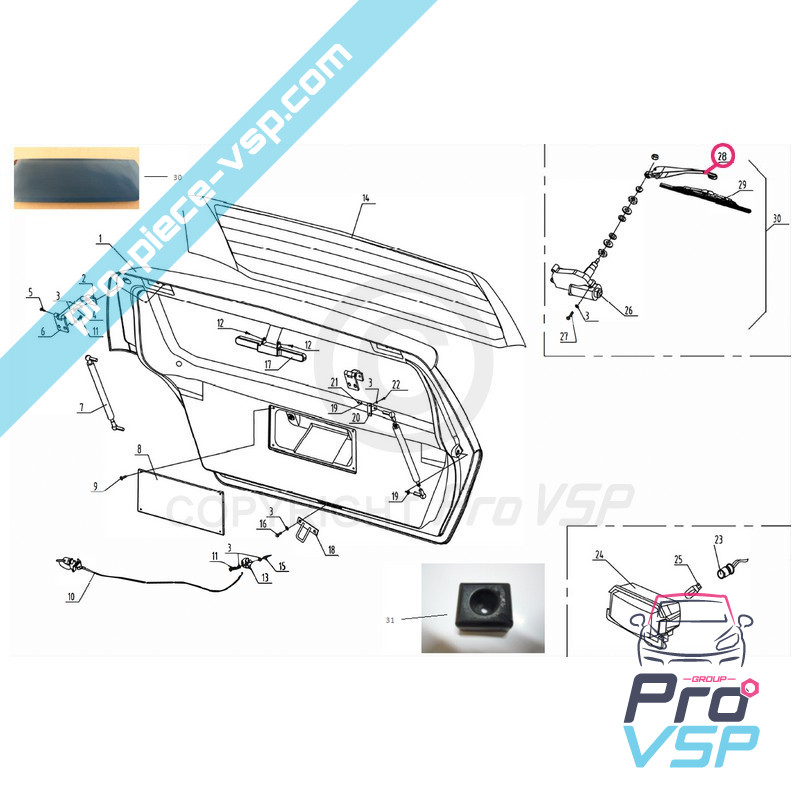 Rear wiper arm