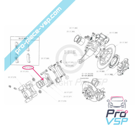 Front brake caliper piston