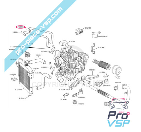 Upper heating hose