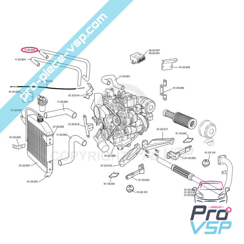 Upper heating hose