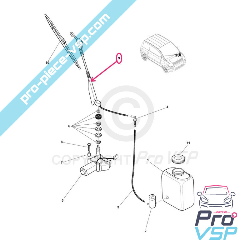 Front wiper arm