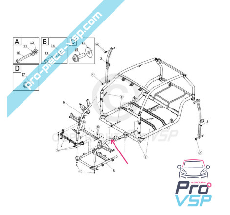 Left suspension leg origin