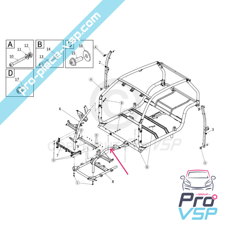 Left suspension leg origin