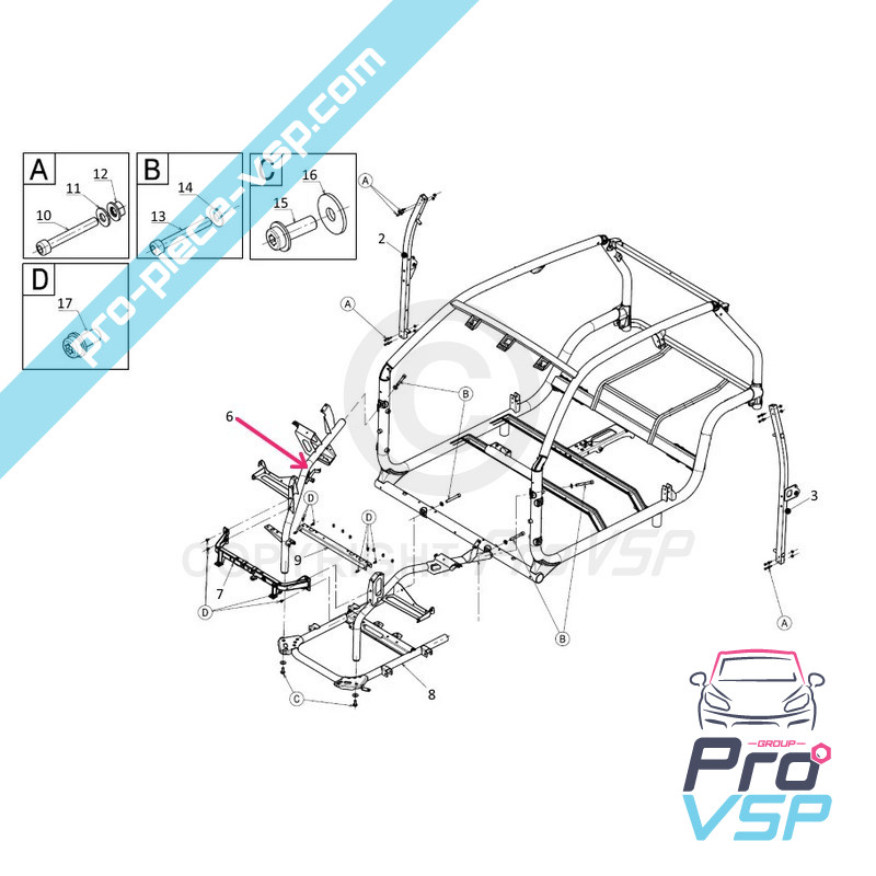 Jambe de suspension droite
