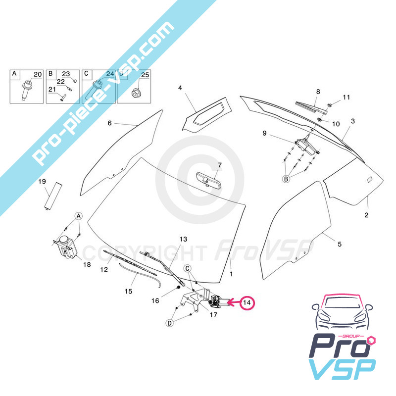 Front wiper motor