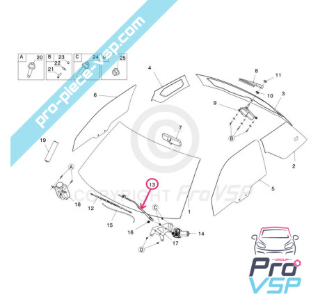 Front wiper arm