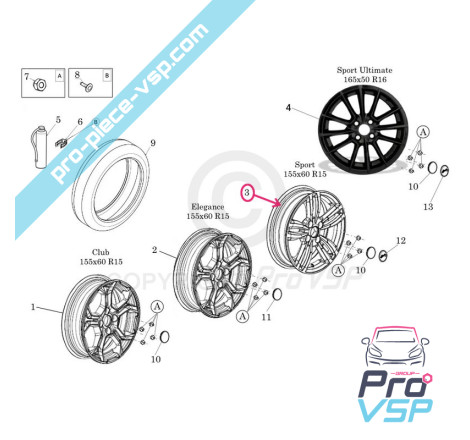 RIM DI ALLUMINIO DI 15 POLLICI