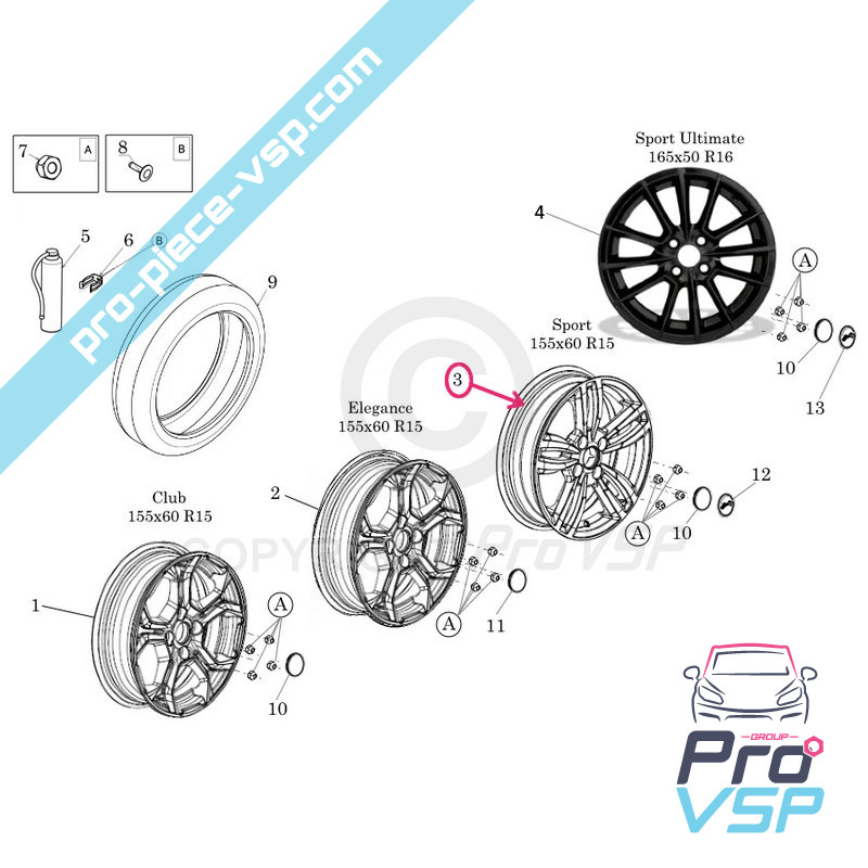 RIM DI ALLUMINIO DI 15 POLLICI