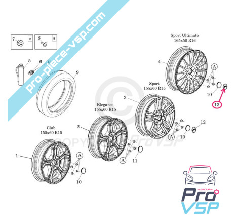 Wheel center adhesive